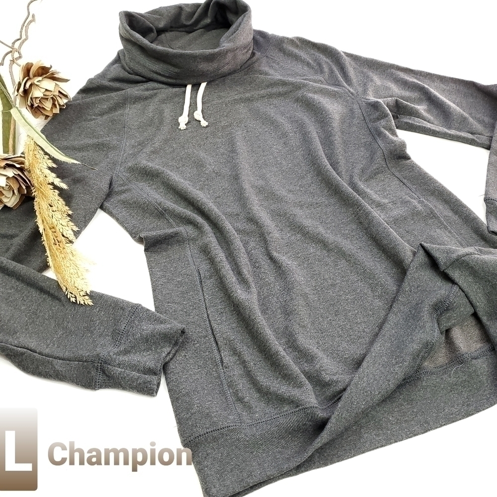 CHAMPION Women's Grey Large Cinch Cowl Sweater Lg